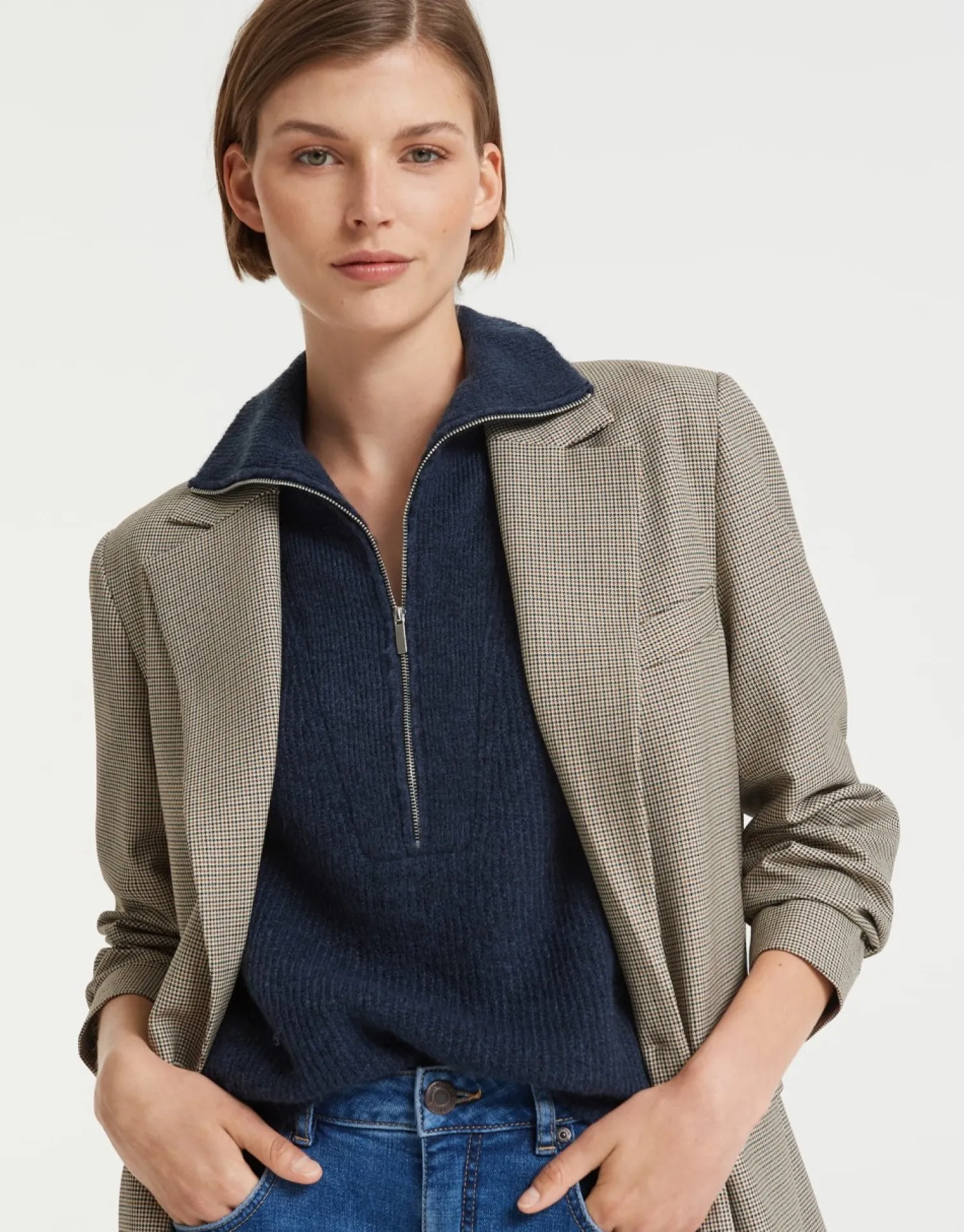 someday Fashion Blazer Vesten>Blazer Jimeni Check Nutmeg