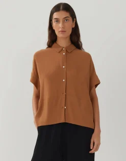 someday Fashion Blouses>Blouse Met Korte Mouwen Zarko Brown Hazel