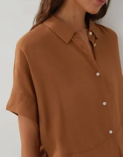 someday Fashion Blouses>Blouse Met Korte Mouwen Zarko Brown Hazel