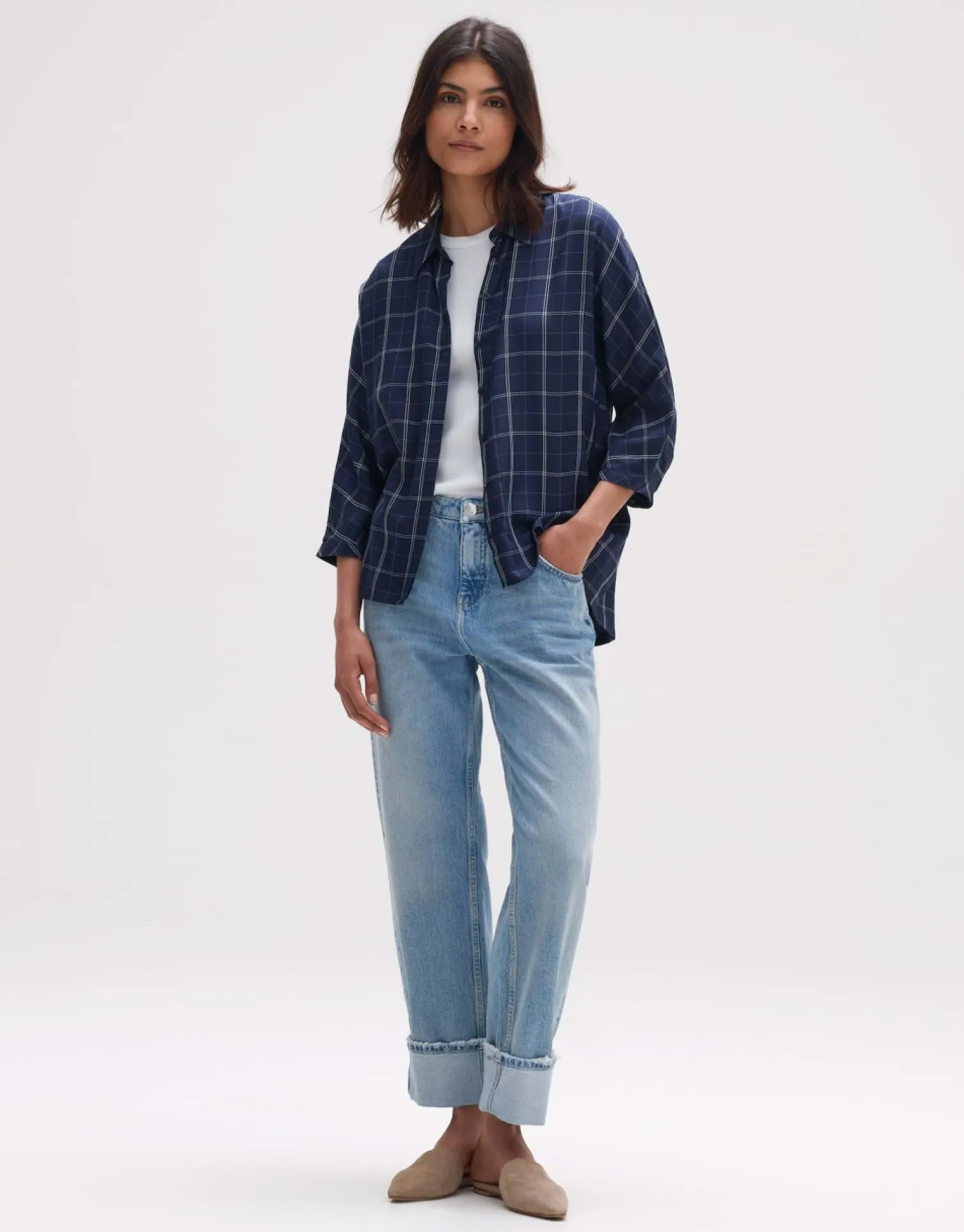 someday Fashion Blouses>Blouse Met Lange Mouwen Fudo Modern Coal Blue