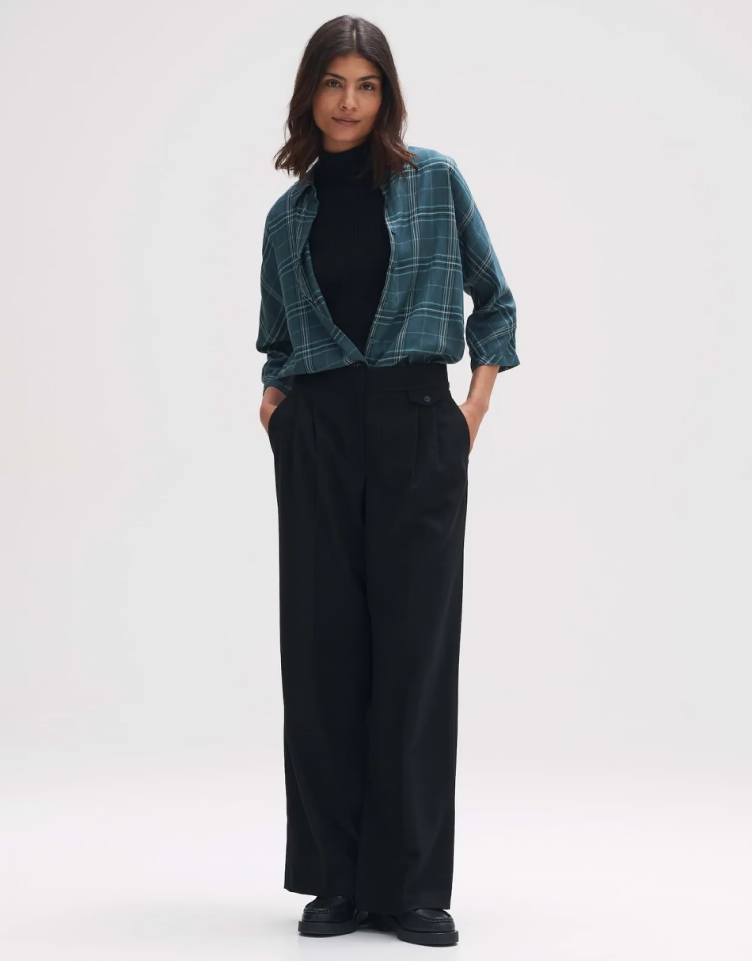 someday Fashion Blouses>Blouse Met Lange Mouwen Fudo Modern Deep Teal