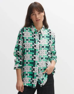 someday Fashion Blouses>Blouse Met Print Falkina Opal Green