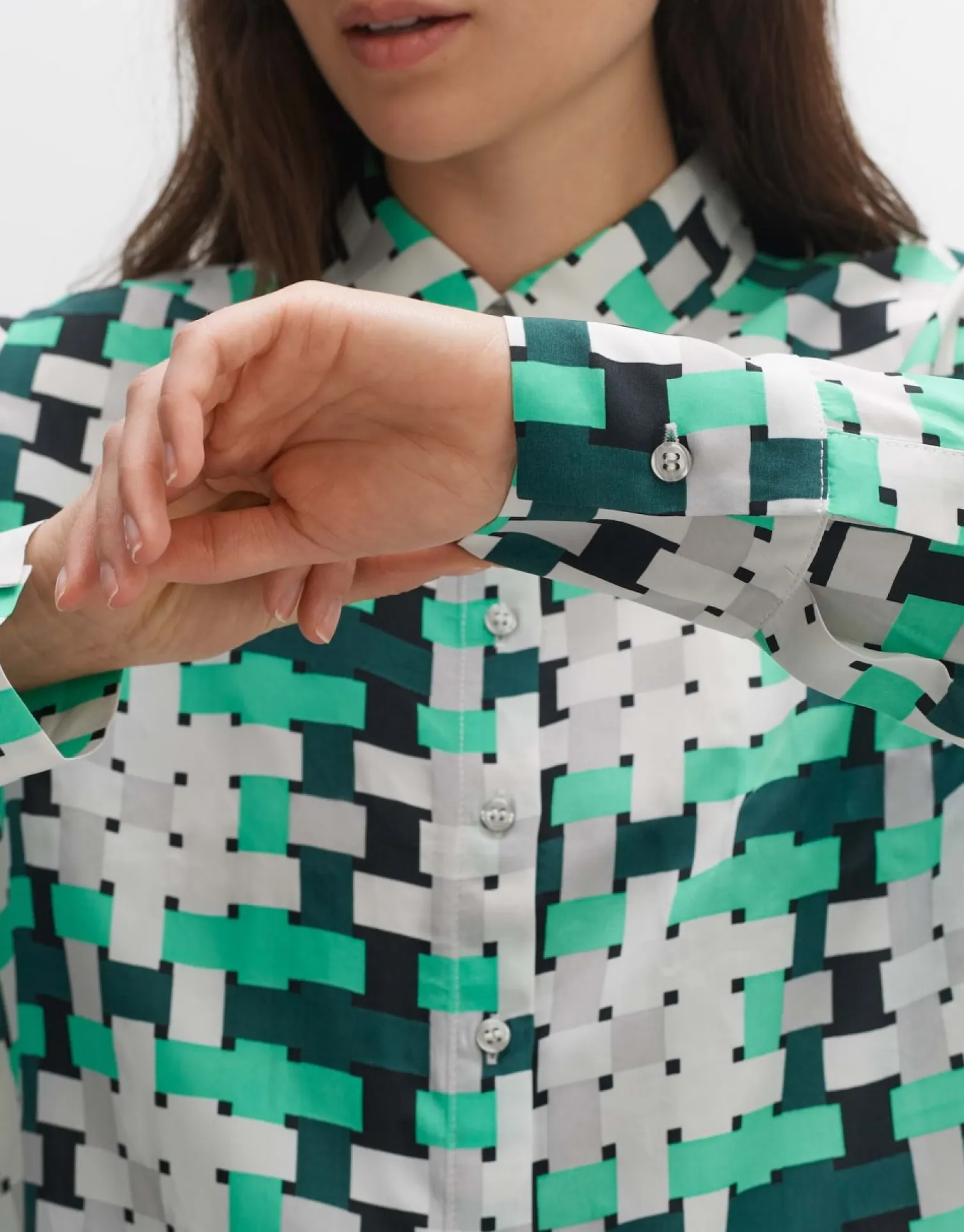 someday Fashion Blouses>Blouse Met Print Falkina Opal Green