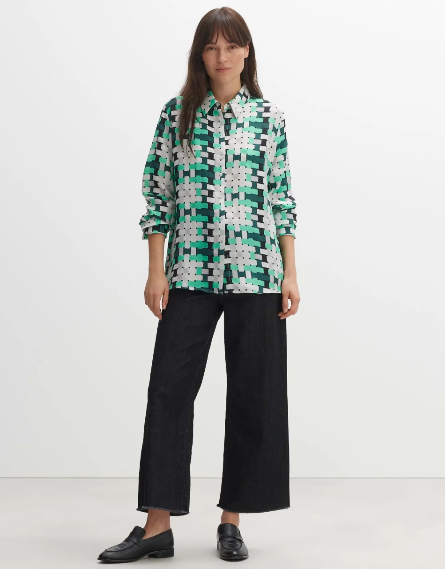 someday Fashion Blouses>Blouse Met Print Falkina Opal Green