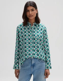 someday Fashion Blouses>Blouse Met Print Falkine Retro Deep Teal