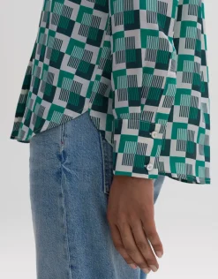 someday Fashion Blouses>Blouse Met Print Falkine Retro Deep Teal