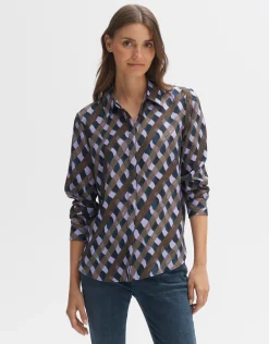 someday Fashion Blouses>Blouse Met Print Falkine Splendid Coal Blue