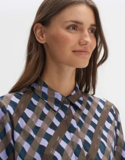 someday Fashion Blouses>Blouse Met Print Falkine Splendid Coal Blue