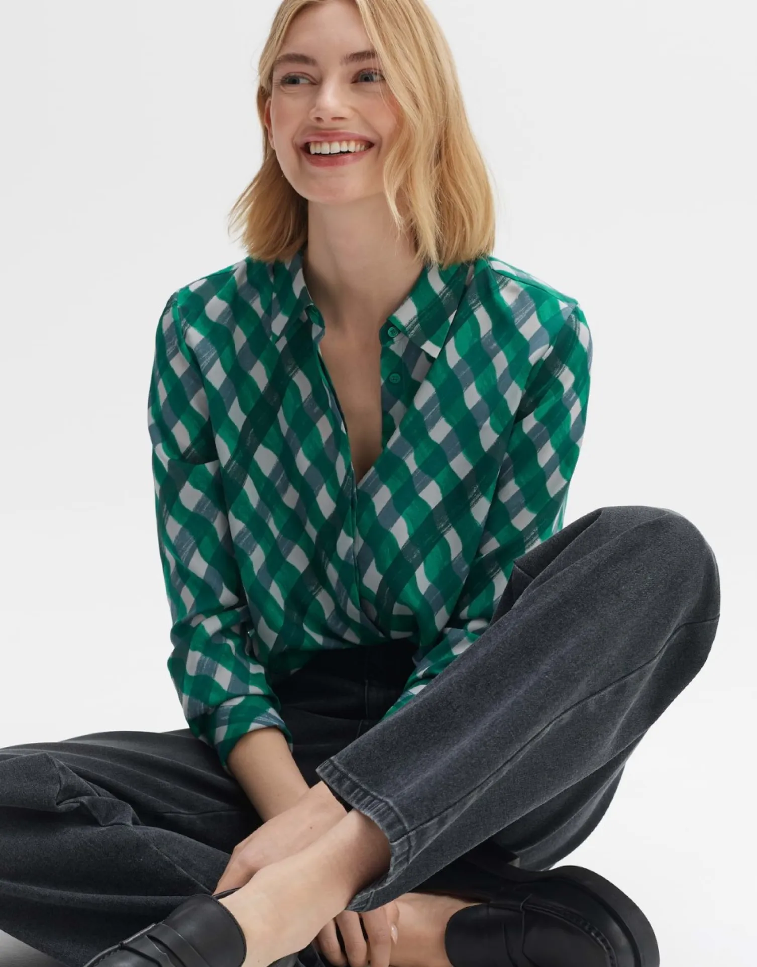 someday Fashion Blouses>Blouse Met Print Falkine Splendid Pepper Green