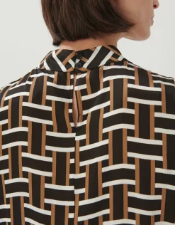 someday Fashion Blouses>Blouse Met Print Zhana Brown Hazel