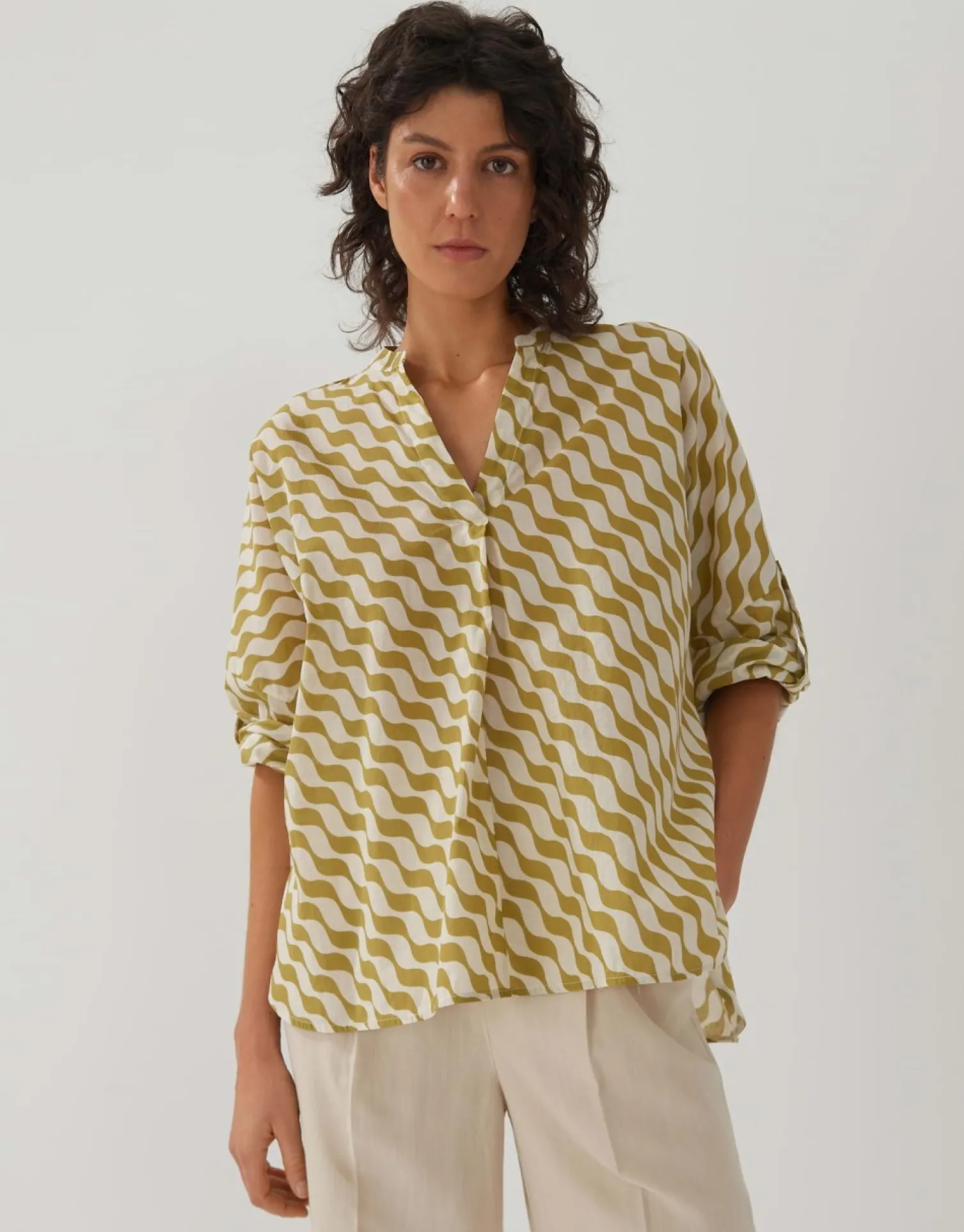 someday Fashion Blouses>Blouse Met Print Zomi Print Green Moss