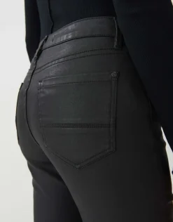 someday Fashion Broeken>Coated Jeans Cadou Coated Black