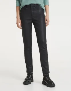 someday Fashion Broeken>Coated Jeans Emily Zip Black
