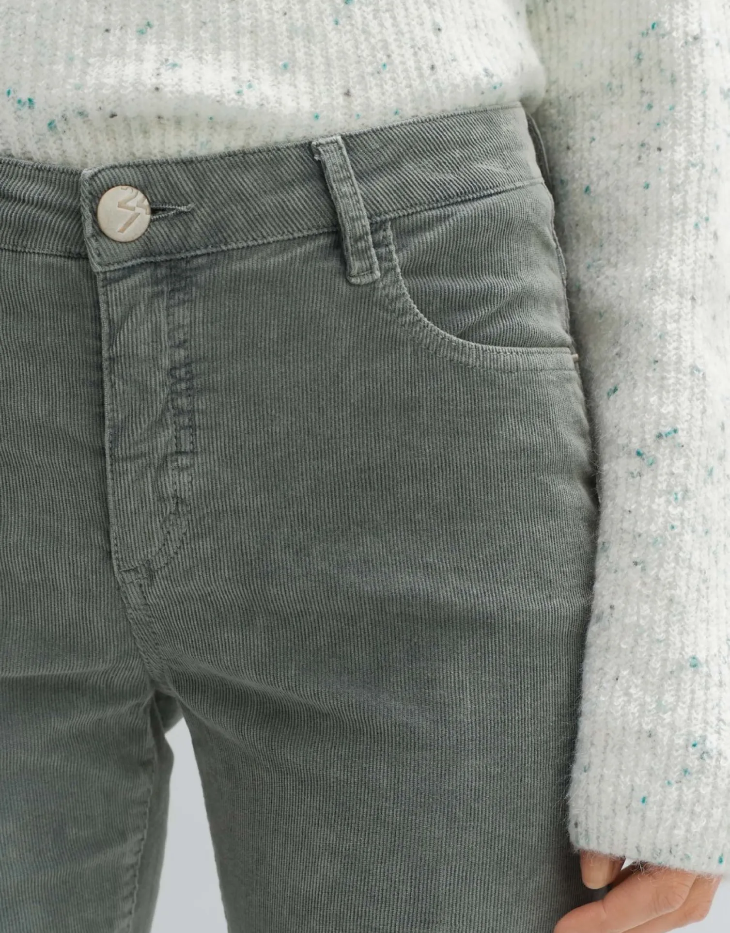someday Fashion Broeken>Cordbroek Evita Finecord Dark Sage