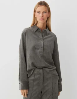 someday Fashion Blouses>Corduroy Bloes Zortney Misty Green