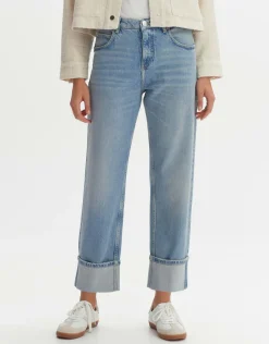someday Fashion Jeans>Cropped Straight Jeans Malvi Roll-Up Light Ocean Blue