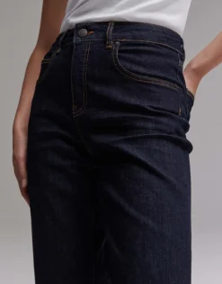 someday Fashion Jeans>Cropped Straight Jeans Momito Rinsed Blue