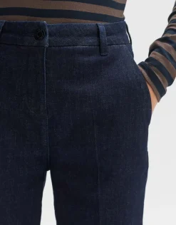 someday Fashion Jeans>Cropped Wide Jeans Mila Slit Blue Deep Rinsed Blue