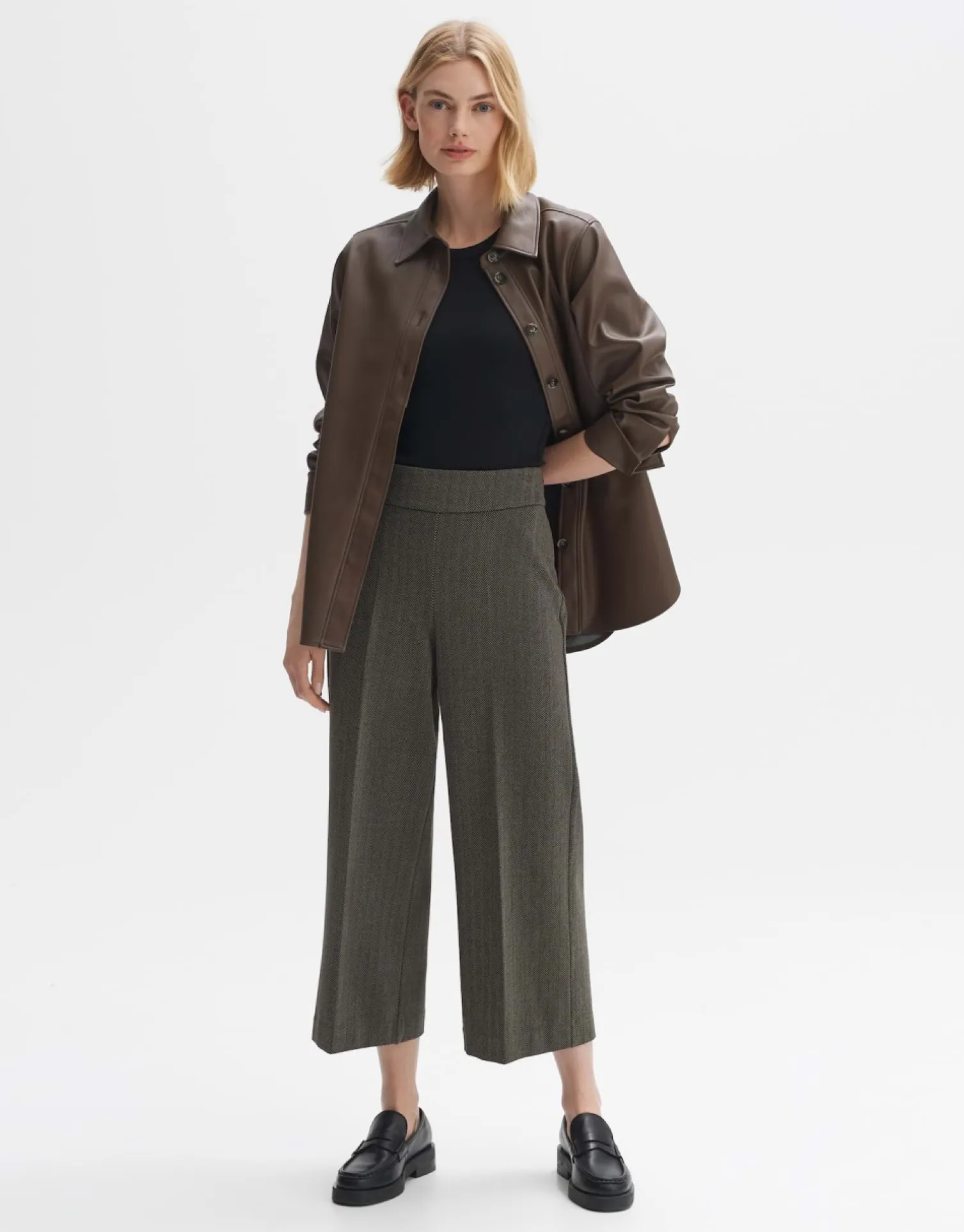 someday Fashion Broeken>Culotte Misha Herringbone Sandalwood