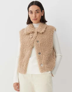 someday Fashion Blazer Vesten>Faux-Fur Bodywarmer Vairy Cashmere Cream Melange