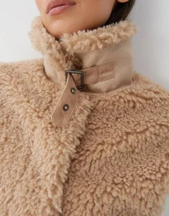 someday Fashion Blazer Vesten>Faux-Fur Bodywarmer Vairy Cashmere Cream Melange