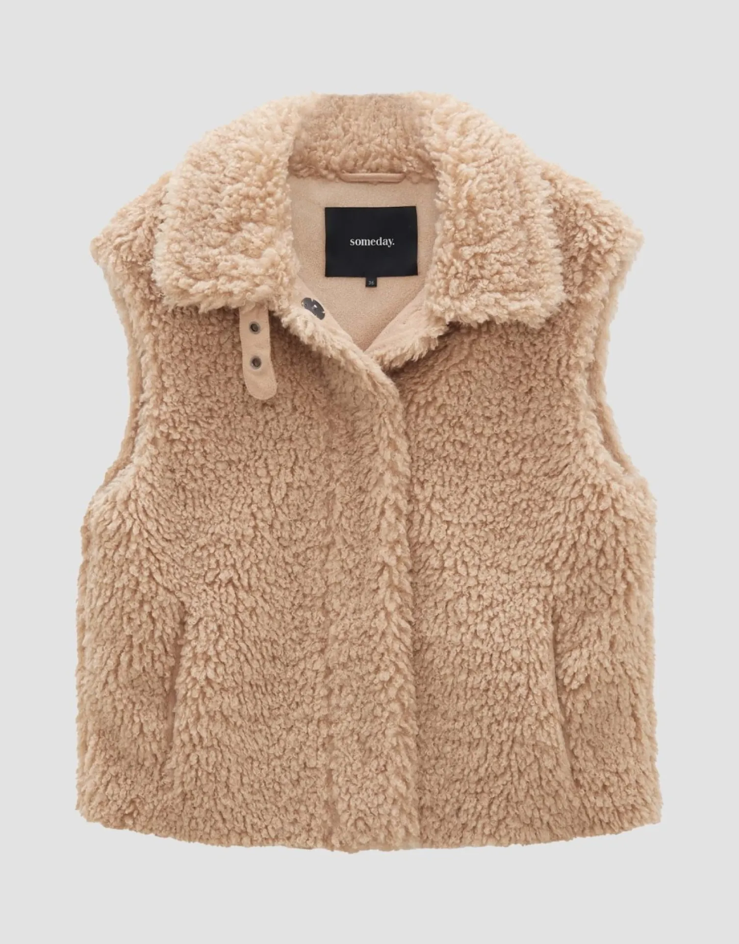 someday Fashion Blazer Vesten>Faux-Fur Bodywarmer Vairy Cashmere Cream Melange