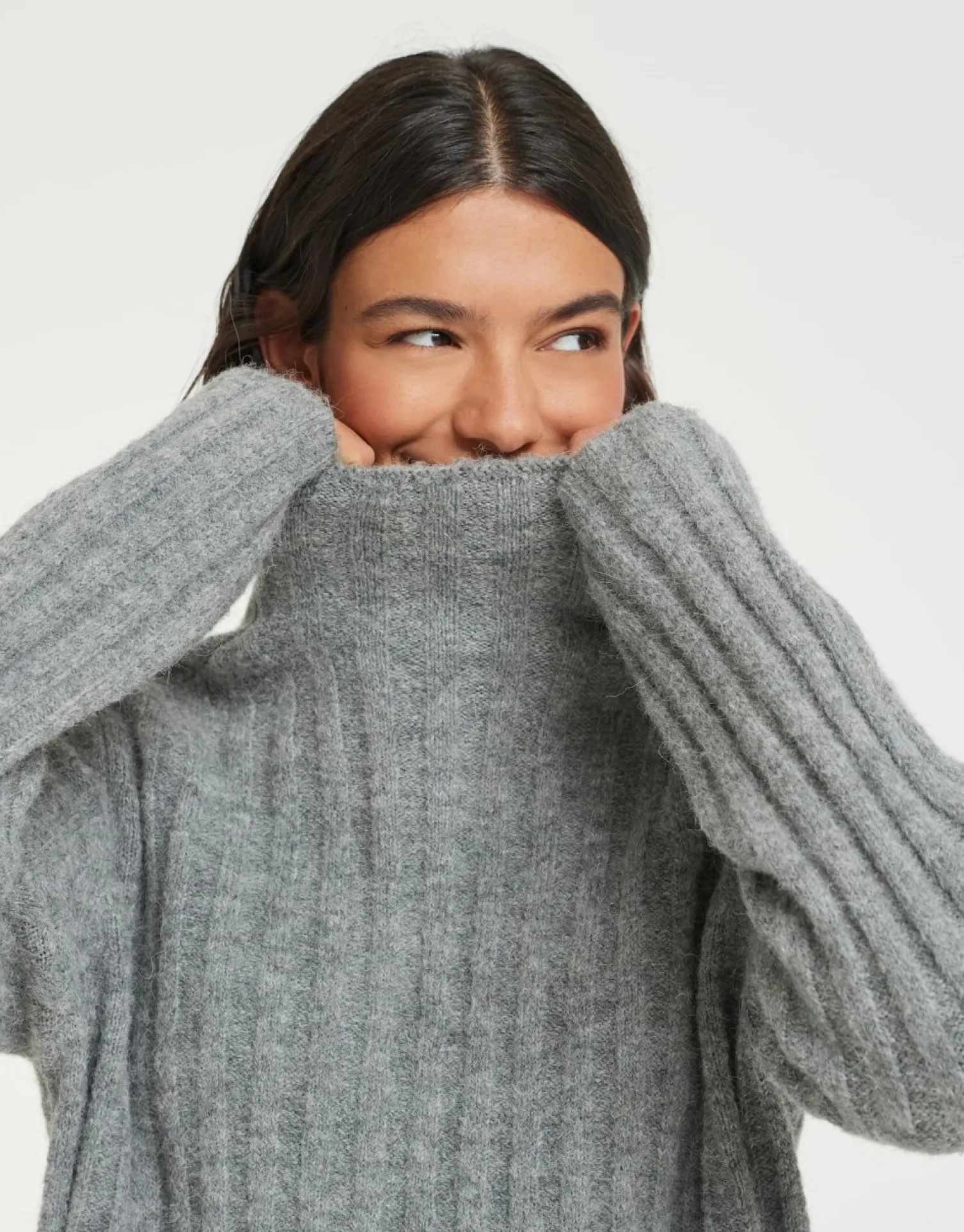 someday Fashion Gebreide Items>Gebreide Trui Palmike Hazy Fog Melange