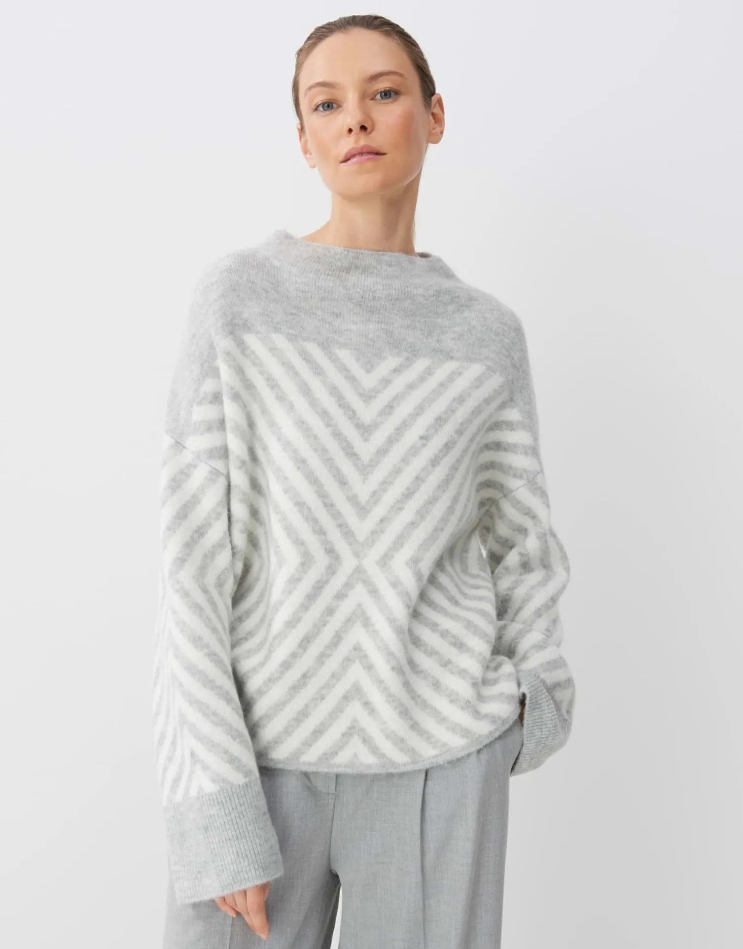 someday Fashion Gebreide Items>Gebreide Trui Traci Hazy Fog Melange