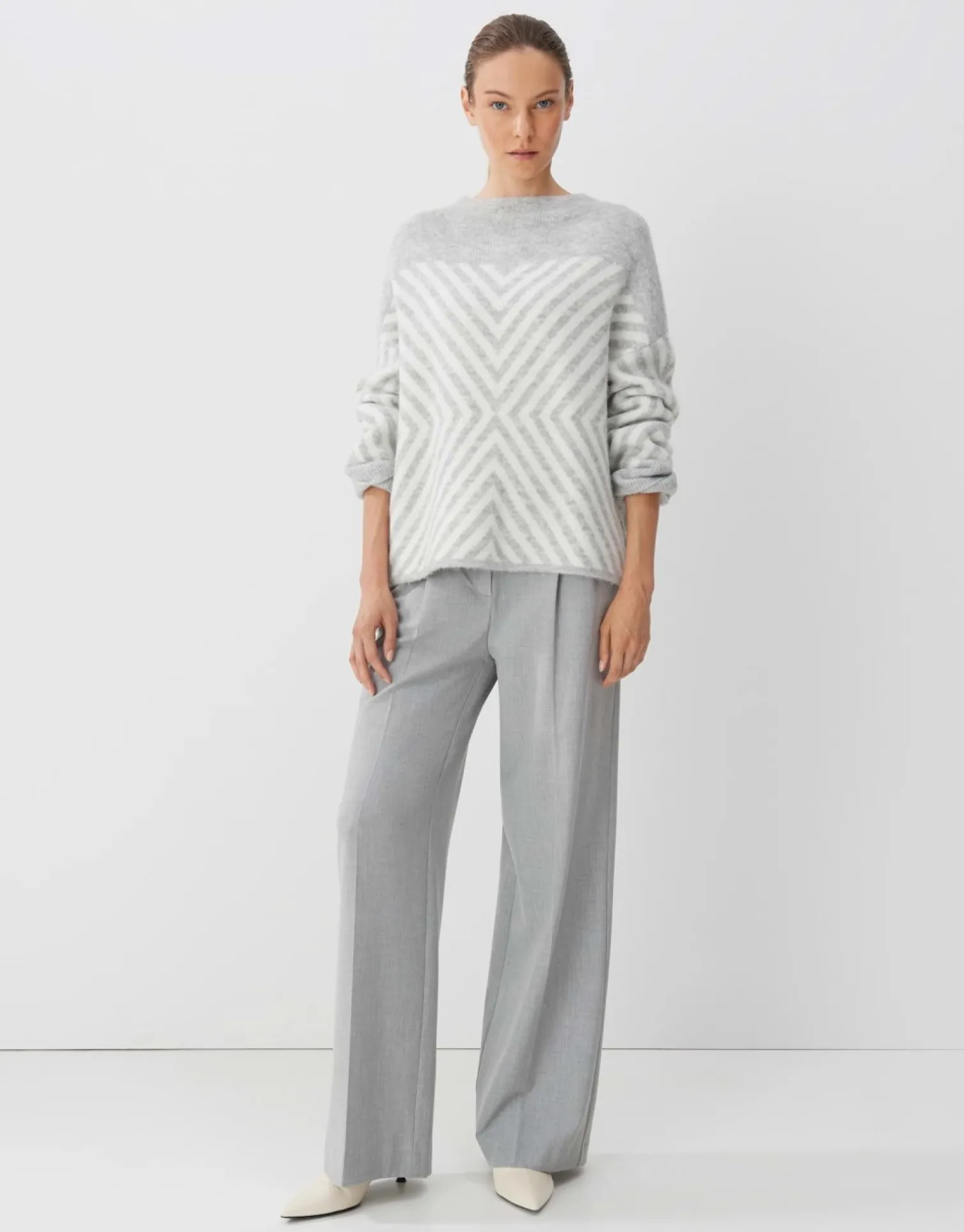 someday Fashion Gebreide Items>Gebreide Trui Traci Hazy Fog Melange