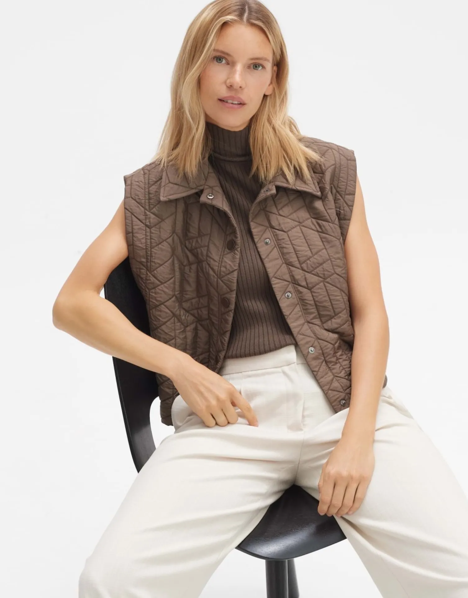 someday Fashion Blazer Vesten>Gewatteerde Bodywarmer Walito Sandalwood