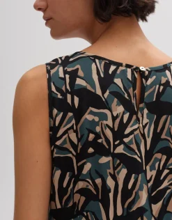 someday Fashion Jurken Rokken>Jurk Met Print Worta Shadow Deep Teal