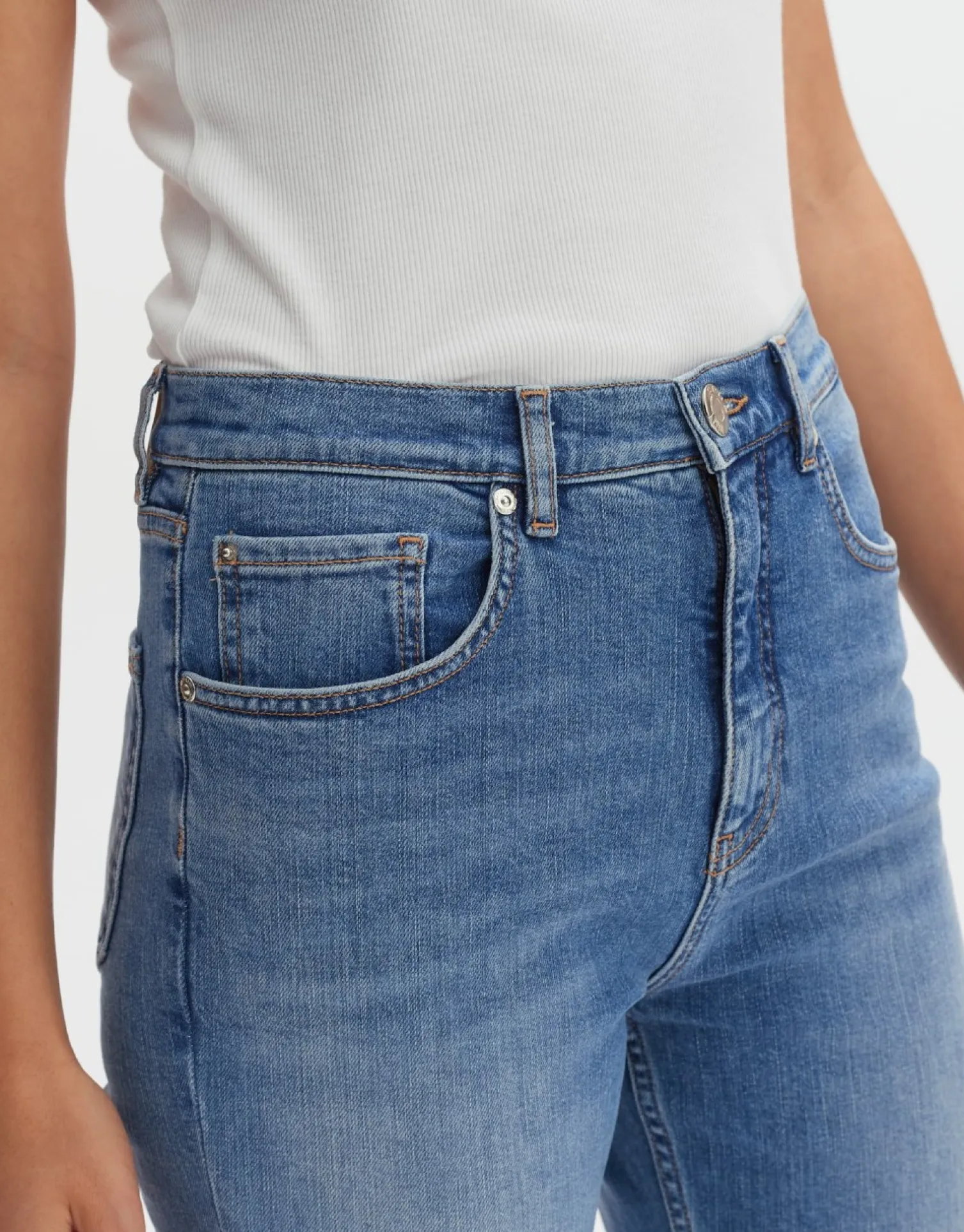someday Fashion Jeans>Kick Flared Jeans Eboni Sky Blue Washed