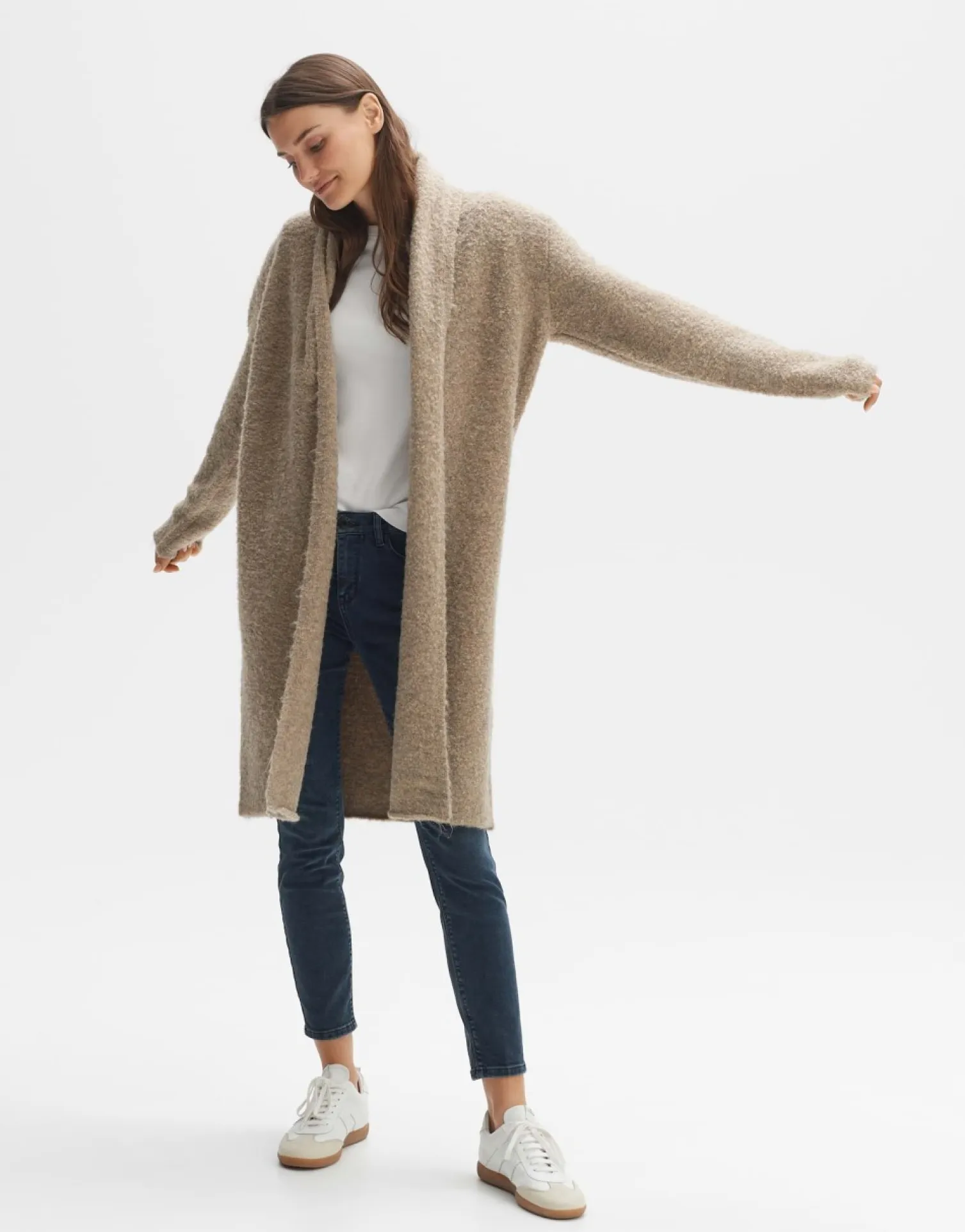 someday Fashion Gebreide Items>Lang Vest Dastina Macadamia