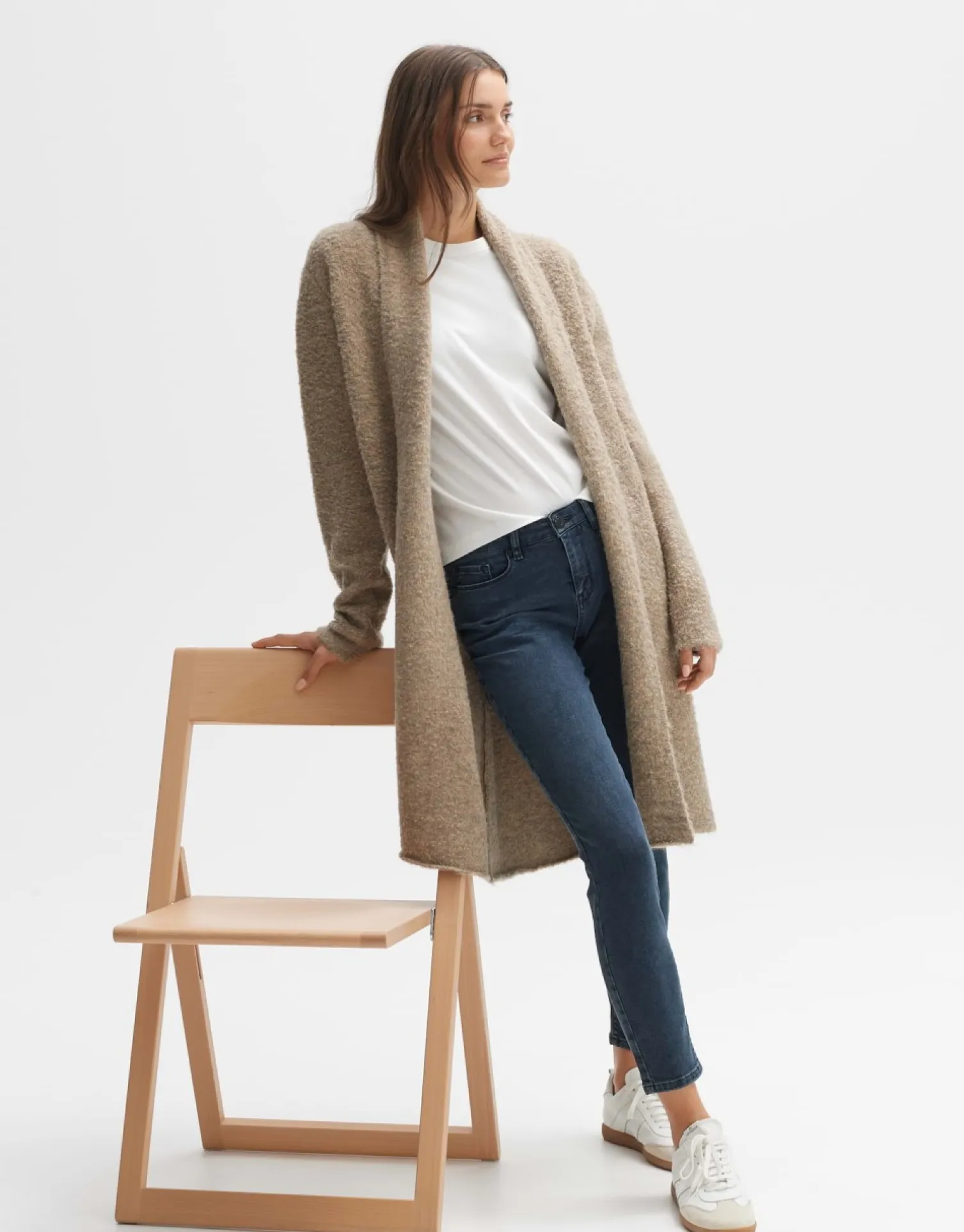 someday Fashion Gebreide Items>Lang Vest Dastina Macadamia