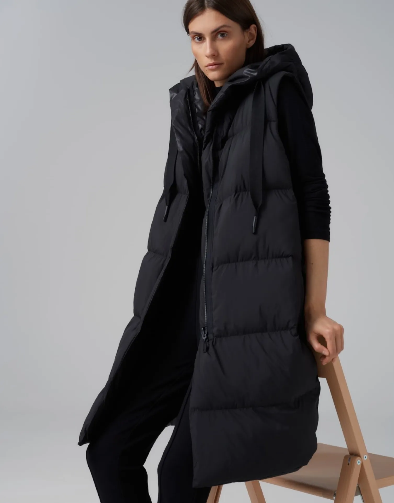 someday Fashion Blazer Vesten>Lange Bodywarmer Vestina Black