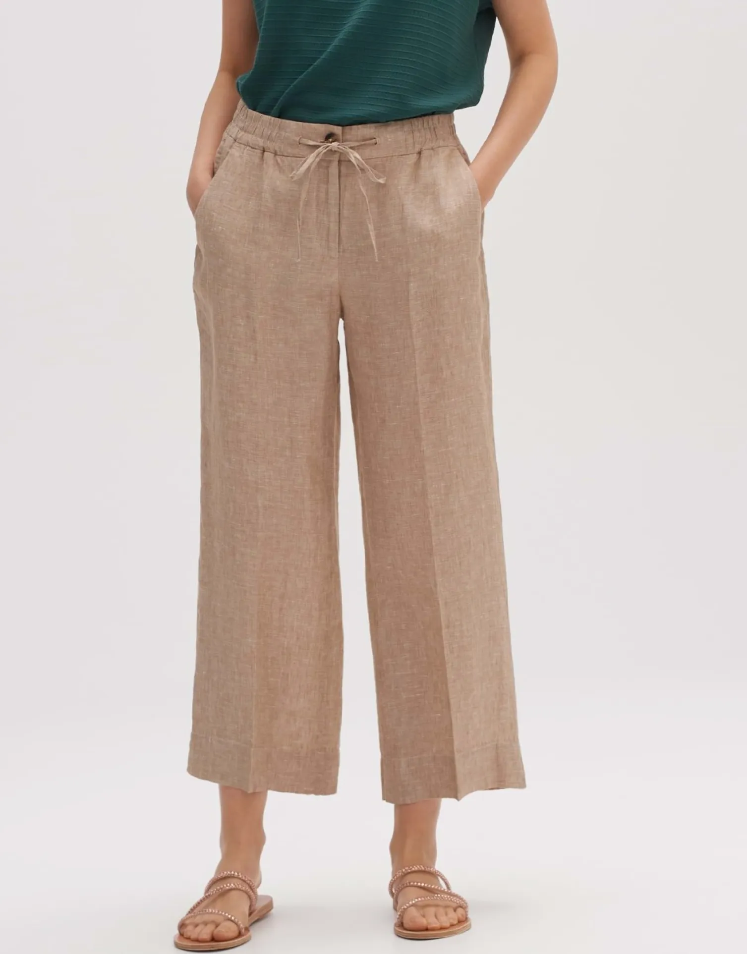 someday Fashion Broeken>Linnen Broek Madeka Natural Glaze