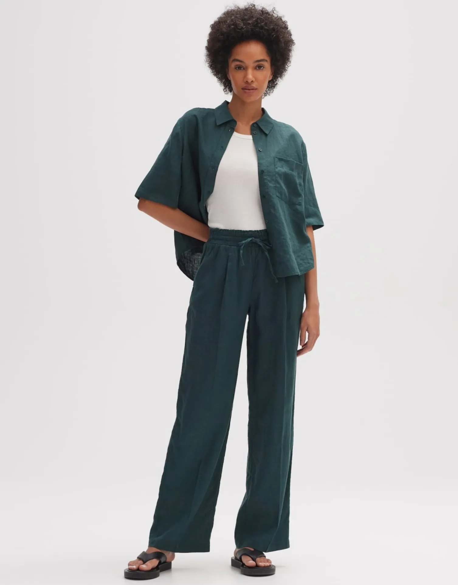 someday Fashion Broeken>Linnen Broek Marou Deep Teal