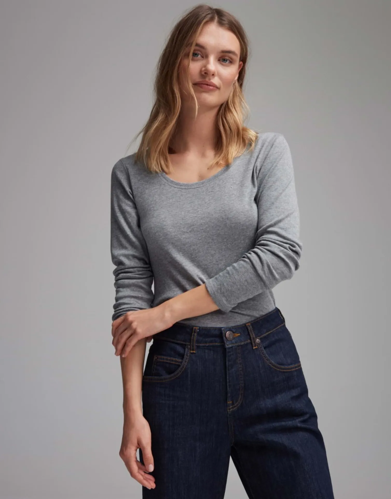 someday Fashion Shirts>Longsleeve Sorana Easy Grey