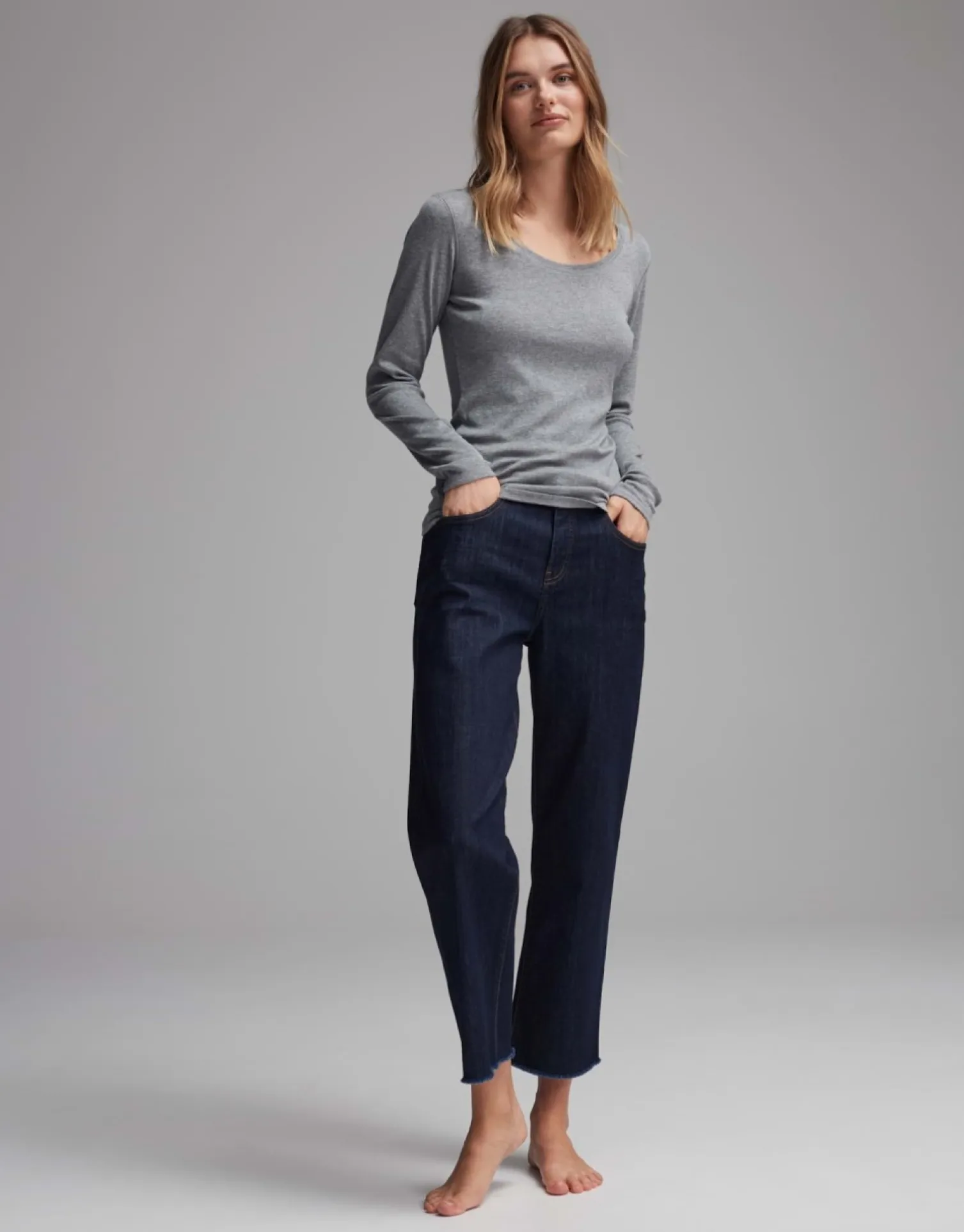 someday Fashion Shirts>Longsleeve Sorana Easy Grey