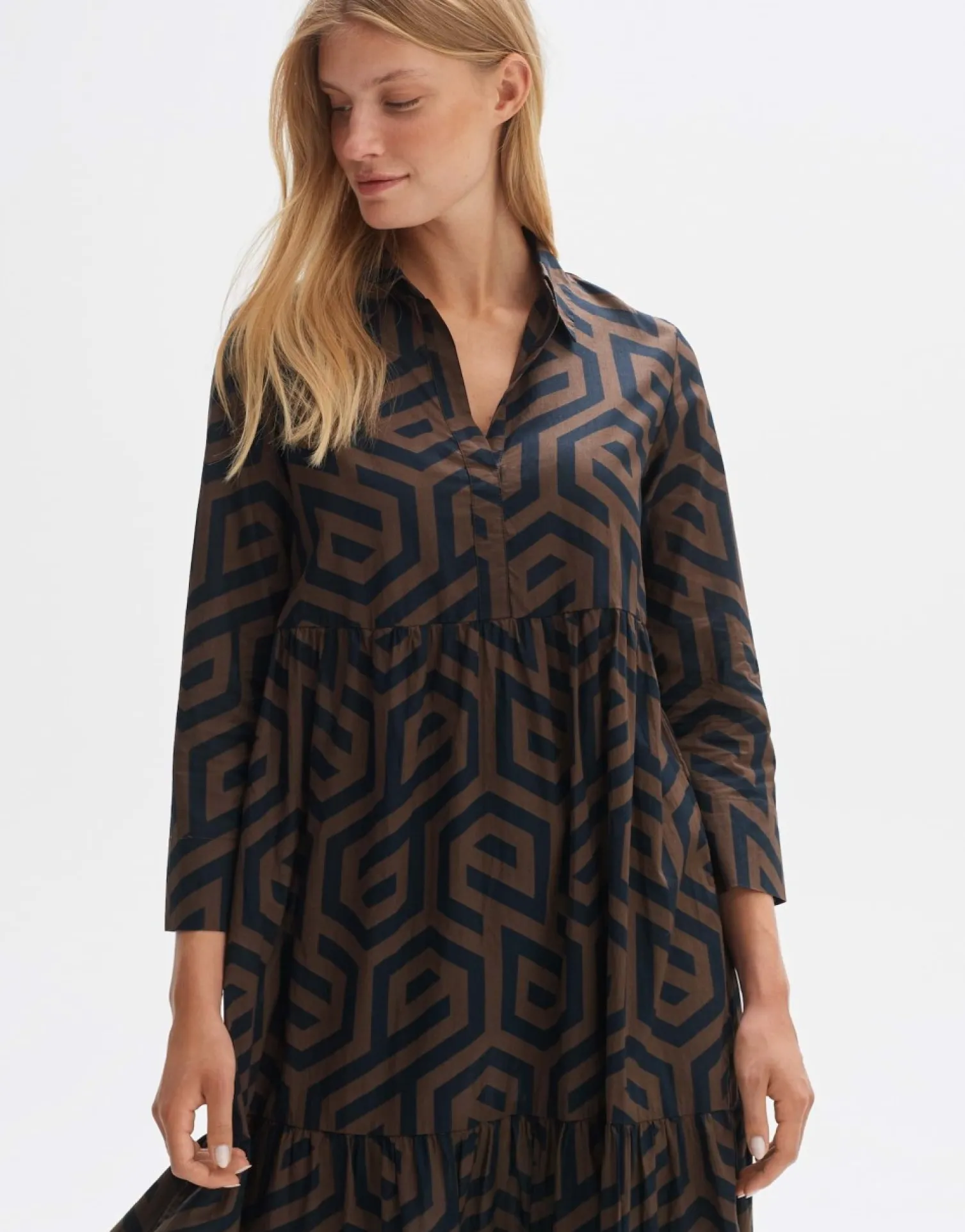 someday Fashion Jurken Rokken>Midi Jurk Werano Sandalwood