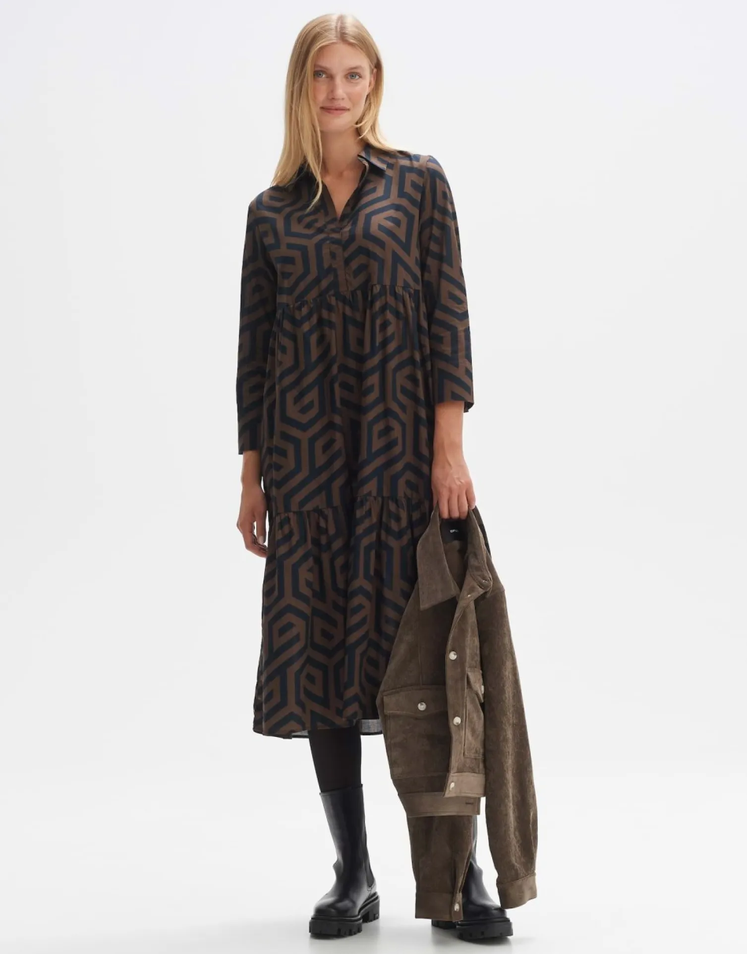 someday Fashion Jurken Rokken>Midi Jurk Werano Sandalwood