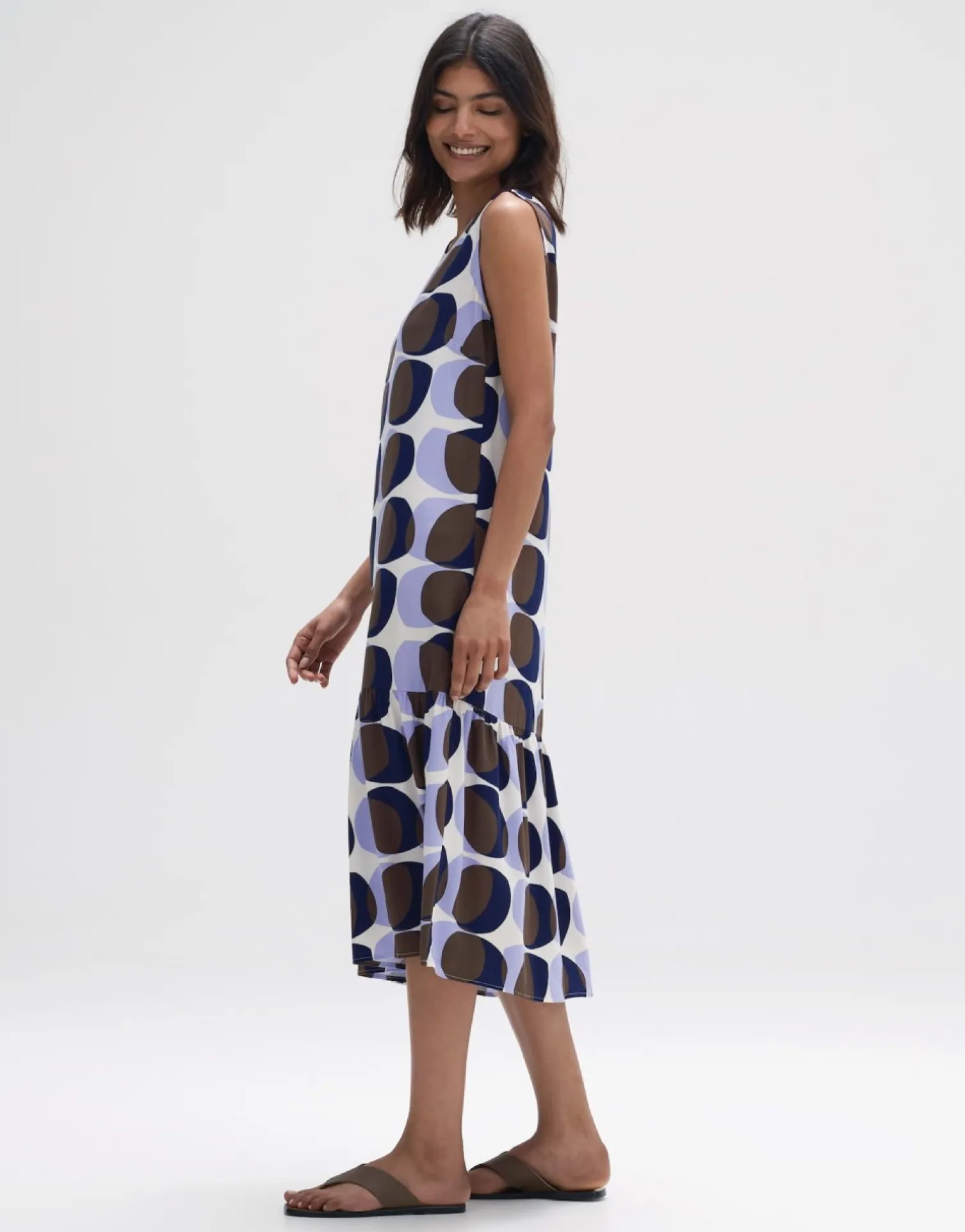 someday Fashion Jurken Rokken>Midi Jurk Wicy Witty Sandalwood