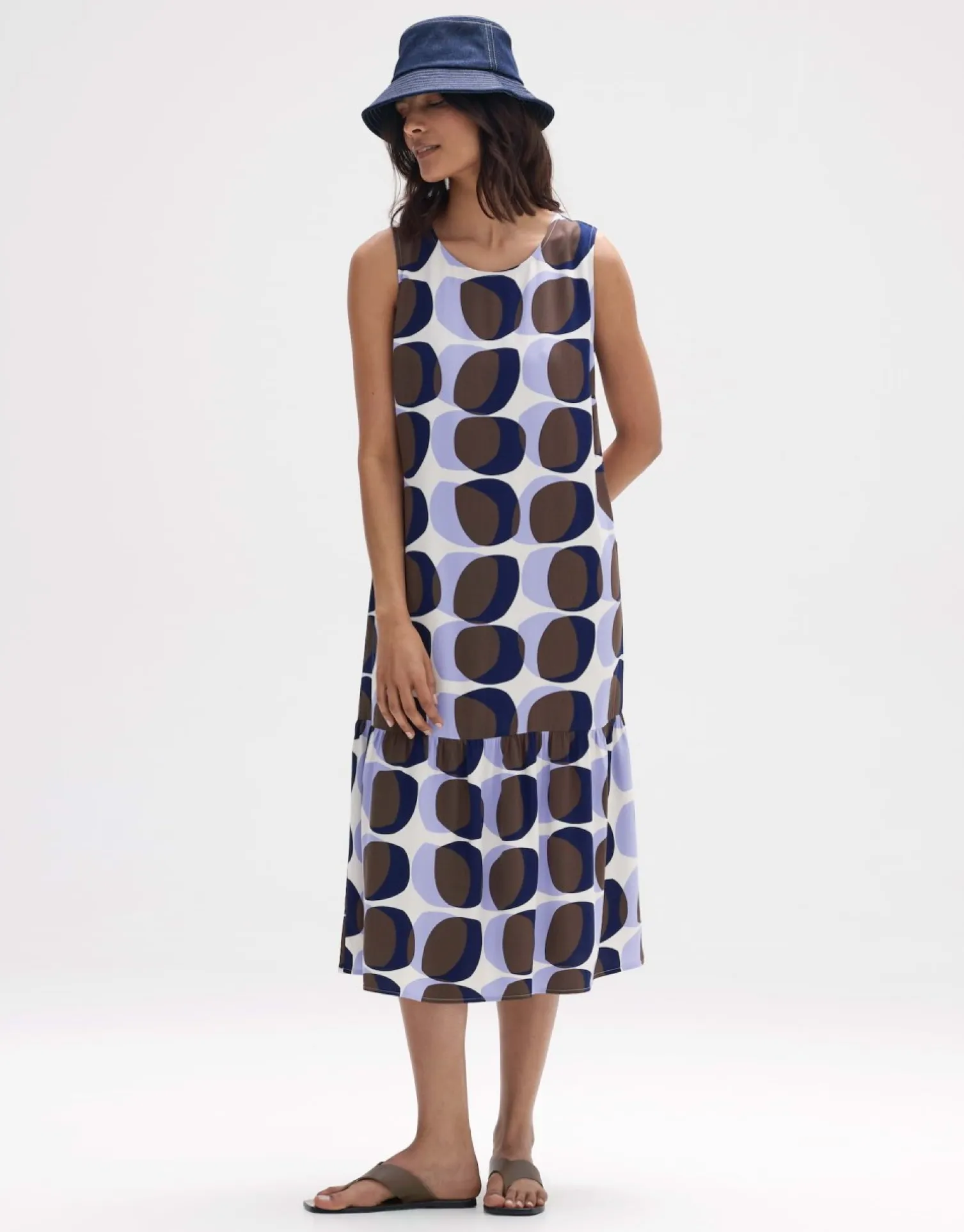 someday Fashion Jurken Rokken>Midi Jurk Wicy Witty Sandalwood