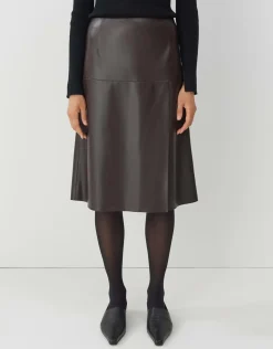 someday Fashion Jurken Rokken>Midi Rok Omeno Dark Chocolate