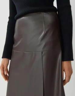 someday Fashion Jurken Rokken>Midi Rok Omeno Dark Chocolate