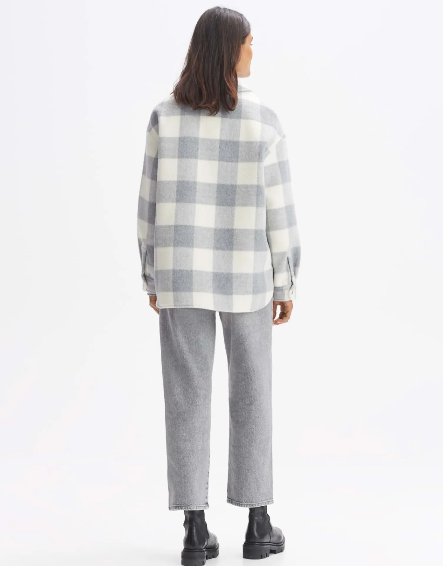 someday Fashion Blazer Vesten>Overhemd Julola Check Hazy Fog Melange
