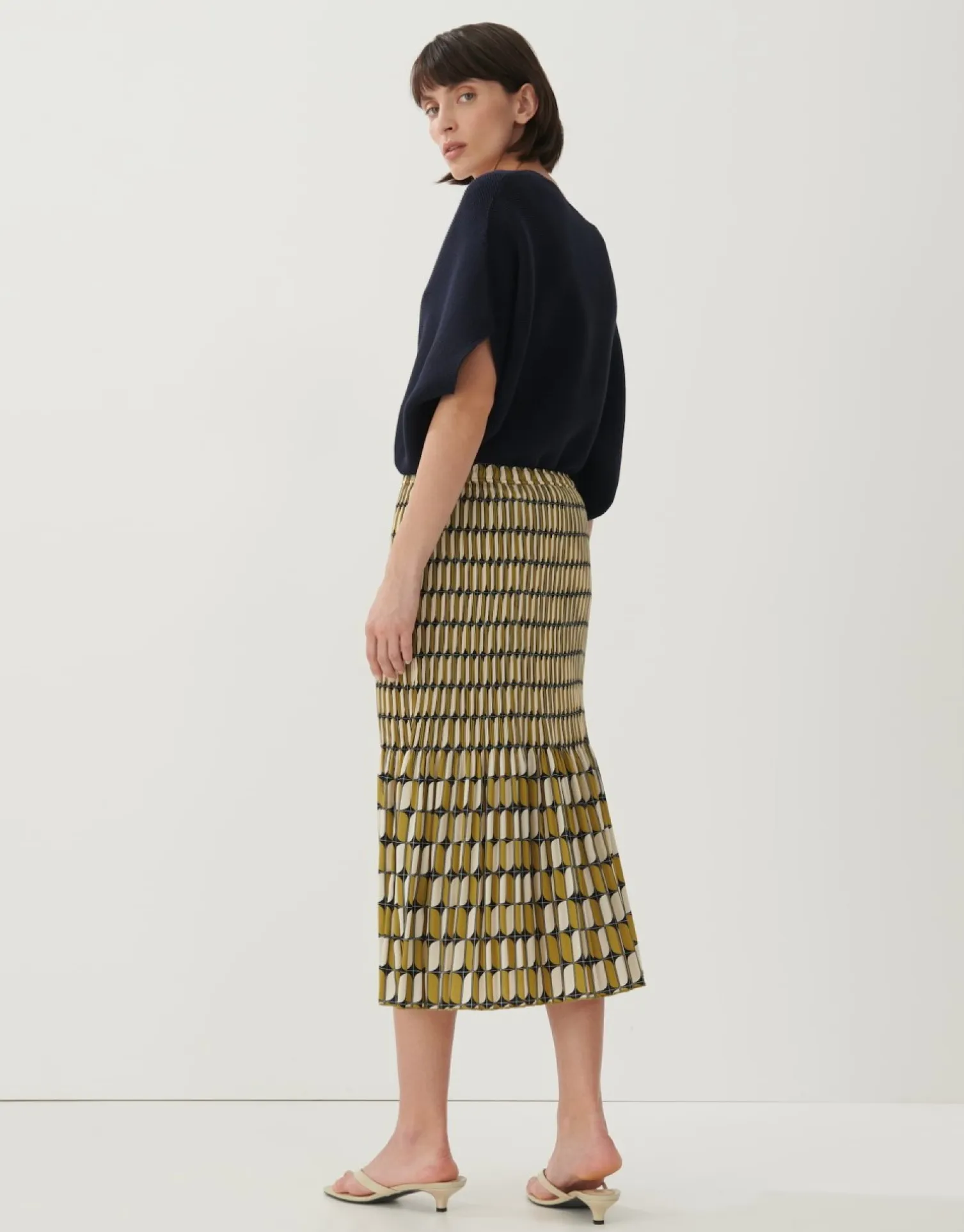 someday Fashion Jurken Rokken>Plissu00E9Rok Onora Chain Green Moss