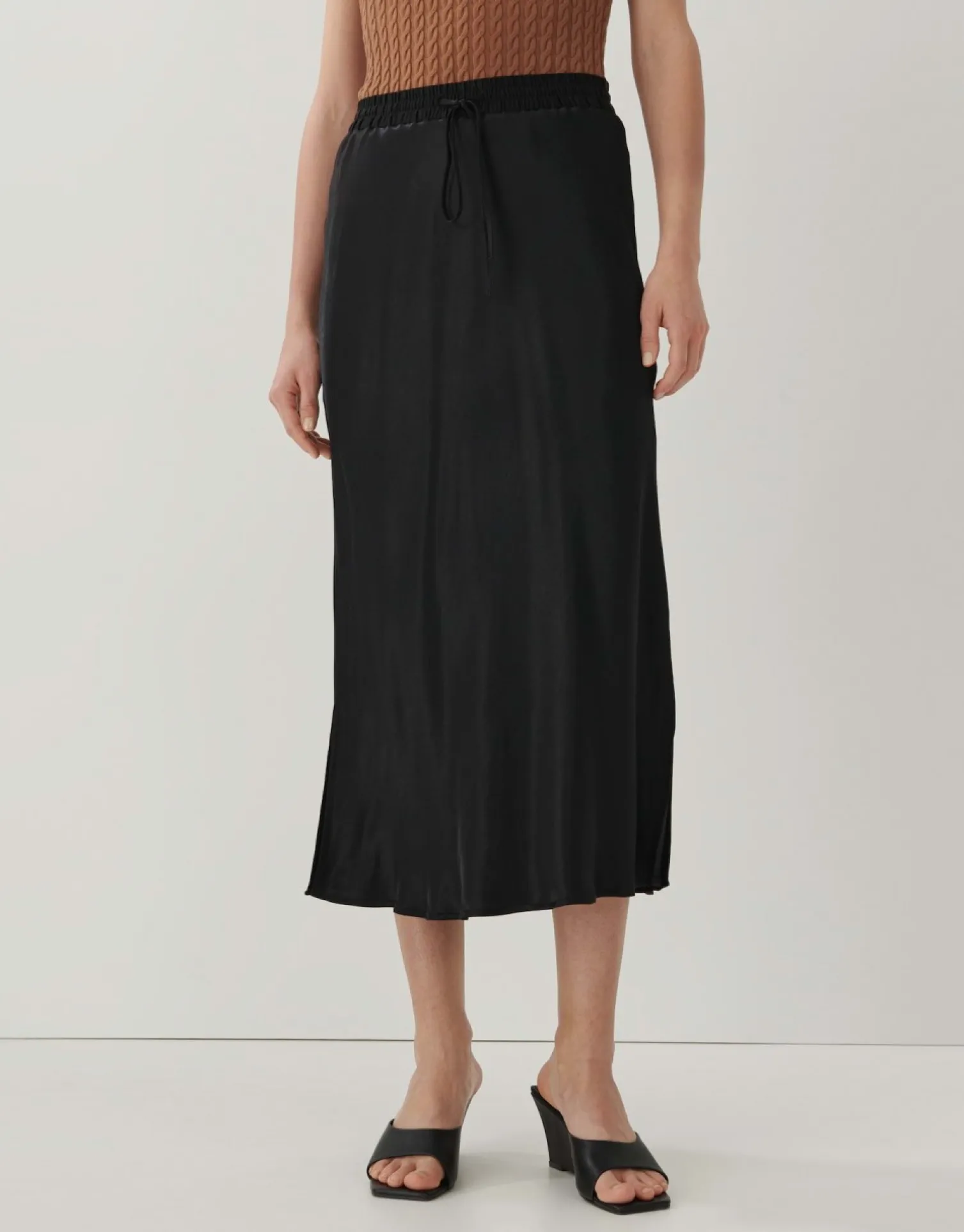 someday Fashion Jurken Rokken>Satijnen Rok Oflow Uni Black