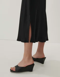 someday Fashion Jurken Rokken>Satijnen Rok Oflow Uni Black
