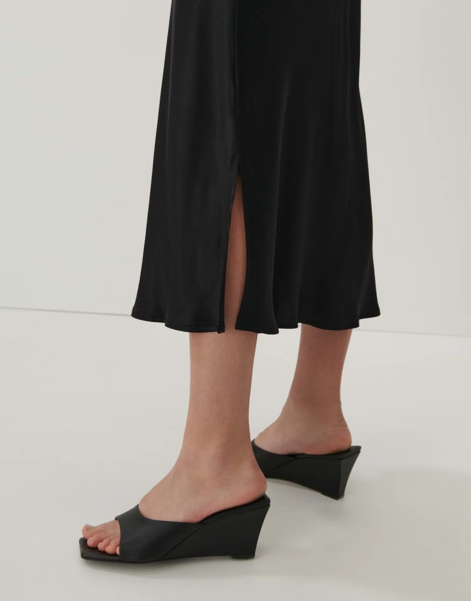 someday Fashion Jurken Rokken>Satijnen Rok Oflow Uni Black